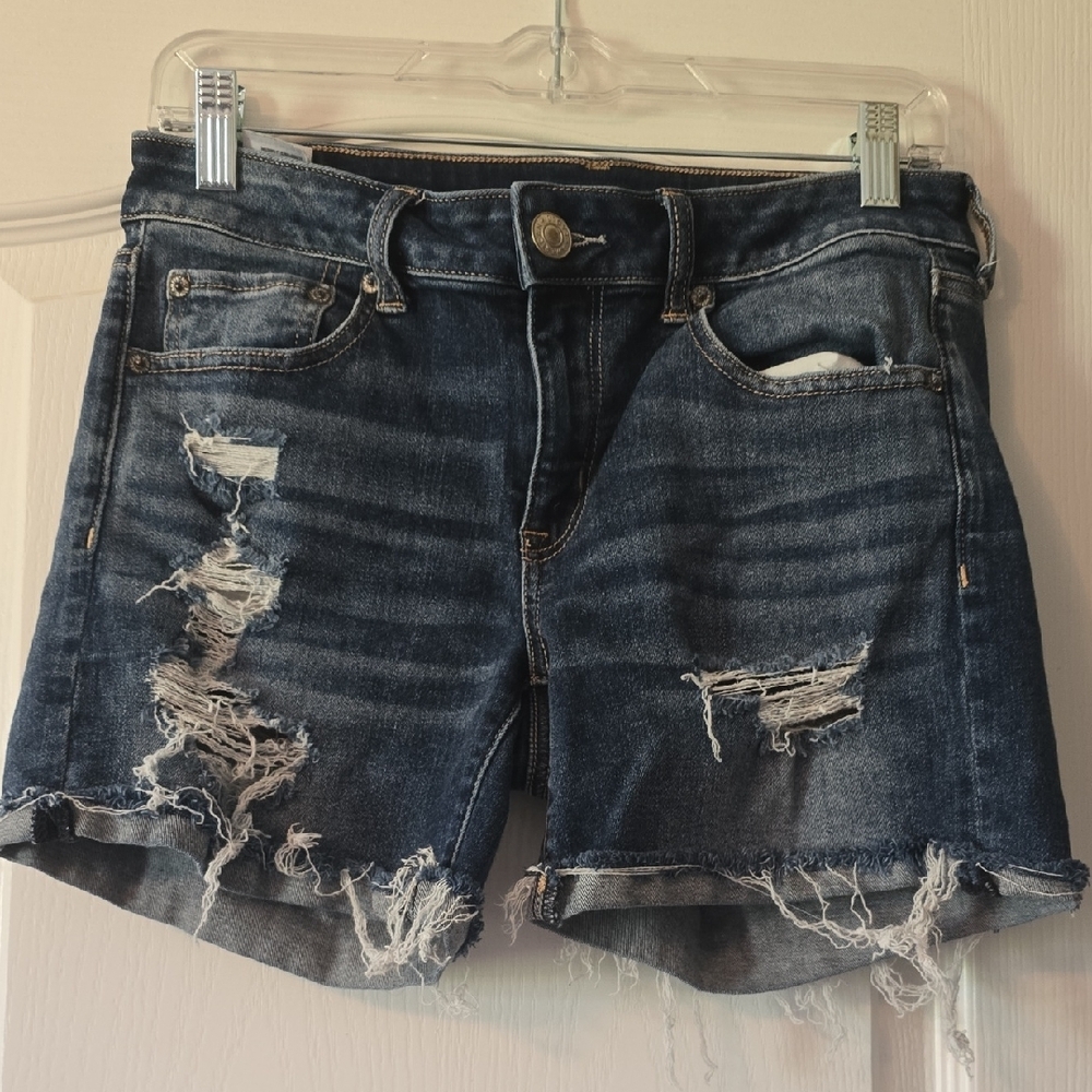 American Eagle Blue Distressed Jean Shorts